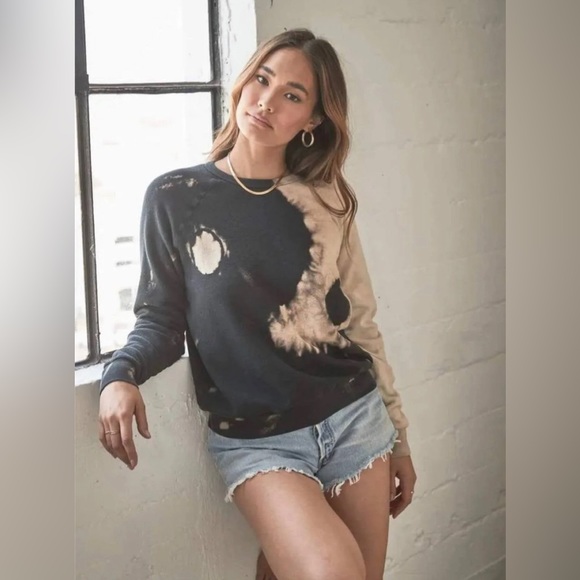 Project Social T Tops - Project Social T pullover sweatshirt, Medium, Yin Yang tie dye pattern